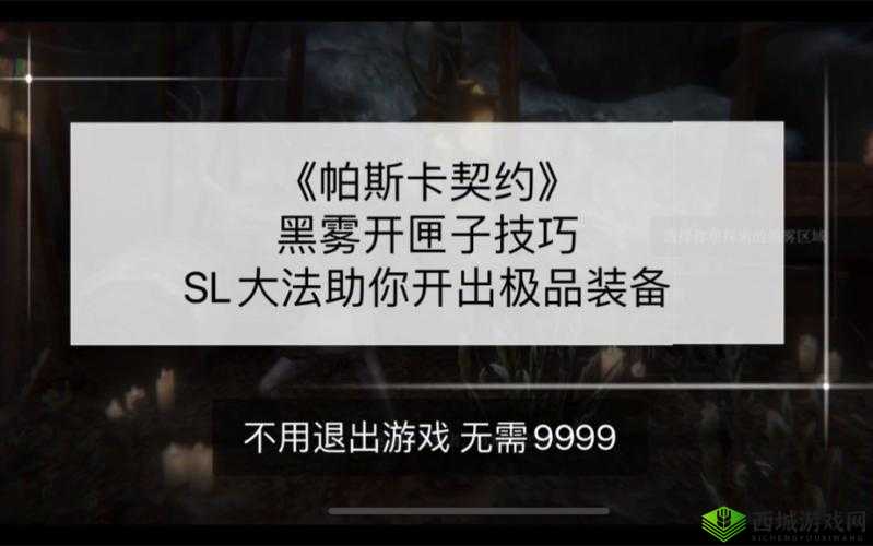 帕斯卡契约高效速刷黑雾箱子，存蘑菇后仅打首Boss即刷新箱子攻略