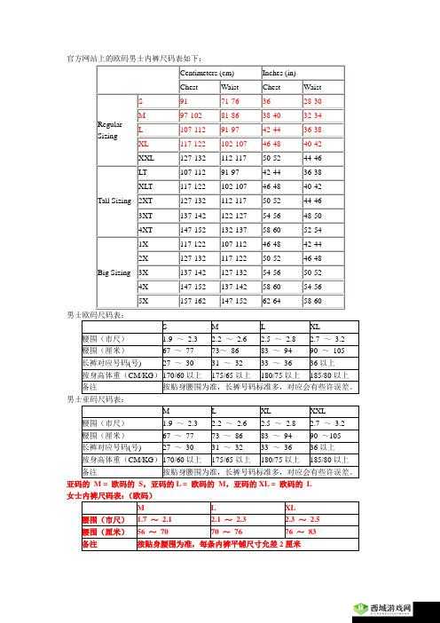 欧洲 M 码与亚洲 S 码的尺寸差异有多大：两者之间的差异竟然这么大